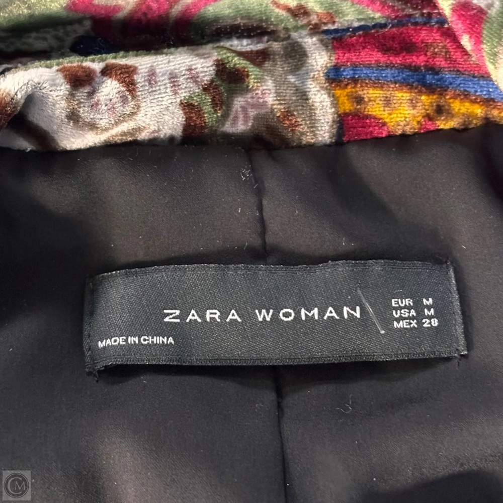 RARE! ZARA Blazer Velvet Paisley Silk Jacket Tops Shirts Suit Jacket Size M - Picture 4 of 7